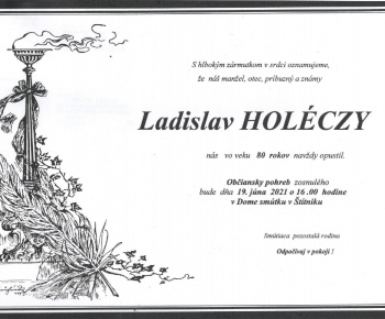 Smútočné oznámenie - Ladislav Holéczy